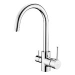 3-Wege-Armatur Basico Messing verchromt – U