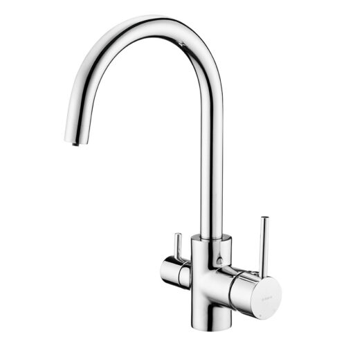 3-Wege-Armatur Basico Messing verchromt – U